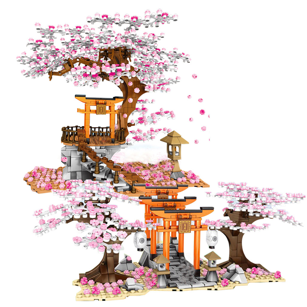 1814+Pcs Sakura Tree Cherry Blossom Building Blocks Toys